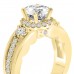 1.20 ct Ladies Round Cut Diamond Semi Mounting Engagement Ring in 14 kt Yellow Gold